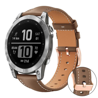 Bracelet de montre xDfind en cuir végan grain fin Black Shark avec boucle or rose, For Garmin Fenix 8/7/6/5 22mm, For Garmin Fenix 8/7S/6S/5S 20mm, For Garmin Forerunner 45 / 45S / Swim 2, For Garmin Forerunner 220/735/735XT/230/235                    ...