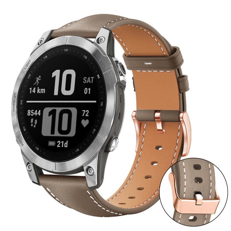 Bracelet de montre xDfind en cuir végan grain fin Black Shark avec boucle or rose, For Garmin Fenix 8/7/6/5 22mm, For Garmin Fenix 8/7S/6S/5S 20mm, For Garmin Forerunner 45 / 45S / Swim 2, For Garmin Forerunner 220/735/735XT/230/235                    ...