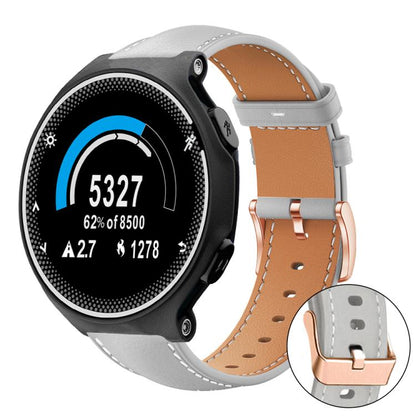 Bracelet de montre xDfind en cuir végan grain fin Black Shark avec boucle or rose, For Garmin Fenix 8/7/6/5 22mm, For Garmin Fenix 8/7S/6S/5S 20mm, For Garmin Forerunner 45 / 45S / Swim 2, For Garmin Forerunner 220/735/735XT/230/235                    ...