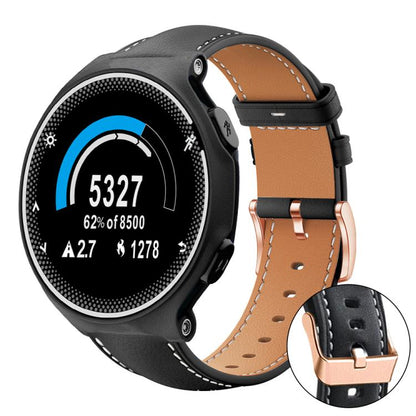 Bracelet de montre xDfind en cuir végan grain fin Black Shark avec boucle or rose, For Garmin Fenix 8/7/6/5 22mm, For Garmin Fenix 8/7S/6S/5S 20mm, For Garmin Forerunner 45 / 45S / Swim 2, For Garmin Forerunner 220/735/735XT/230/235                    ...