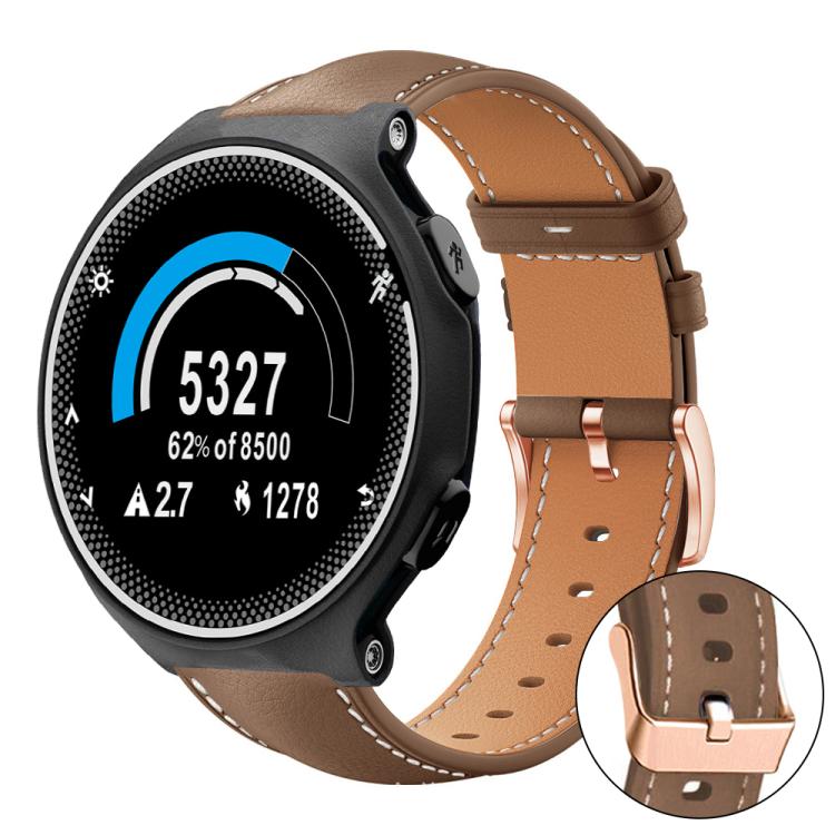 Bracelet de montre xDfind en cuir végan grain fin Black Shark avec boucle or rose, For Garmin Fenix 8/7/6/5 22mm, For Garmin Fenix 8/7S/6S/5S 20mm, For Garmin Forerunner 45 / 45S / Swim 2, For Garmin Forerunner 220/735/735XT/230/235                    ...