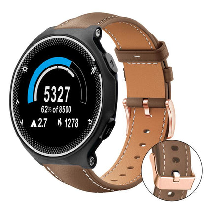 Bracelet de montre xDfind en cuir végan grain fin Black Shark avec boucle or rose, For Garmin Fenix 8/7/6/5 22mm, For Garmin Fenix 8/7S/6S/5S 20mm, For Garmin Forerunner 45 / 45S / Swim 2, For Garmin Forerunner 220/735/735XT/230/235                    ...