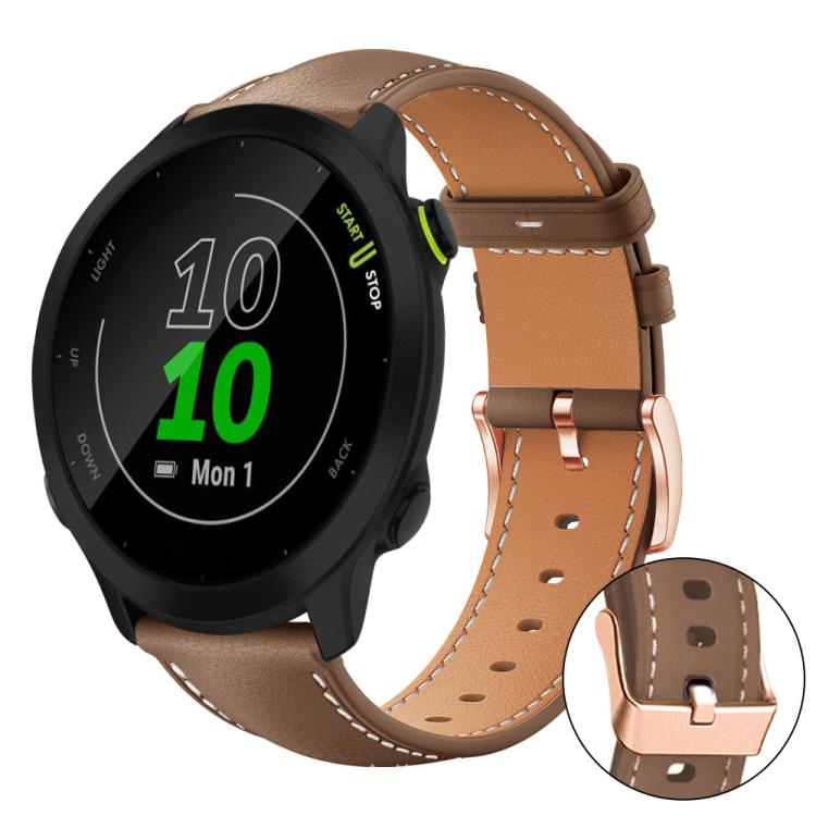 Bracelet de montre xDfind en cuir végan grain fin Black Shark avec boucle or rose, For Garmin Fenix 8/7/6/5 22mm, For Garmin Fenix 8/7S/6S/5S 20mm, For Garmin Forerunner 45 / 45S / Swim 2, For Garmin Forerunner 220/735/735XT/230/235                    ...