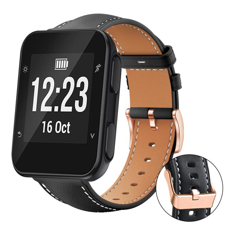 Bracelet de montre xDfind en cuir végan grain fin Black Shark avec boucle or rose, For Garmin Fenix 8/7/6/5 22mm, For Garmin Fenix 8/7S/6S/5S 20mm, For Garmin Forerunner 45 / 45S / Swim 2, For Garmin Forerunner 220/735/735XT/230/235                    ...