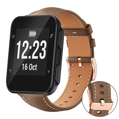 Bracelet de montre xDfind en cuir végan grain fin Black Shark avec boucle or rose, For Garmin Fenix 8/7/6/5 22mm, For Garmin Fenix 8/7S/6S/5S 20mm, For Garmin Forerunner 45 / 45S / Swim 2, For Garmin Forerunner 220/735/735XT/230/235                    ...