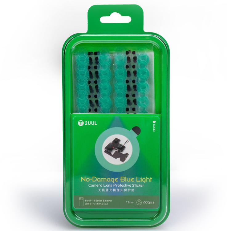 2UUL DA33 500 pièces/boîte Film protecteur anti-lumière bleue pour objectif d'appareil photo, sans dommage