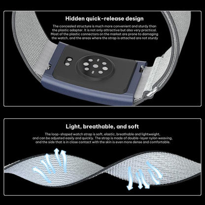 Bracelet en nylon recouvert xDfind pour Amazfit Helio, 280mm Wristband, 420mm Arm Strap