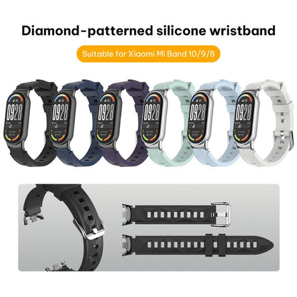 Bracelet de montre en silicone 3D à texture diamant xDfind, For Xiaomi Smart Band 10 / 9 / 8