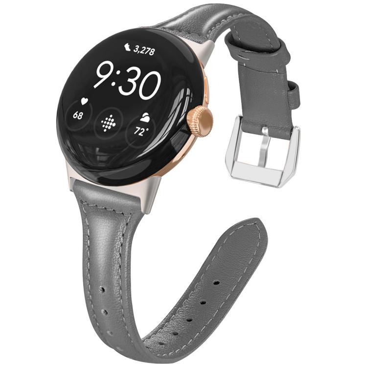 Bracelet de montre fin en cuir véritable xDfind, For Google Pixel Watch 4 / 3 45mm, For Google Pixel Watch 4 / 3 / 2 / 1 41mm