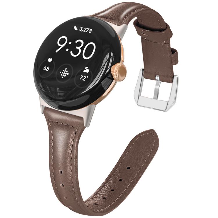 Bracelet de montre fin en cuir véritable xDfind, For Google Pixel Watch 4 / 3 45mm, For Google Pixel Watch 4 / 3 / 2 / 1 41mm