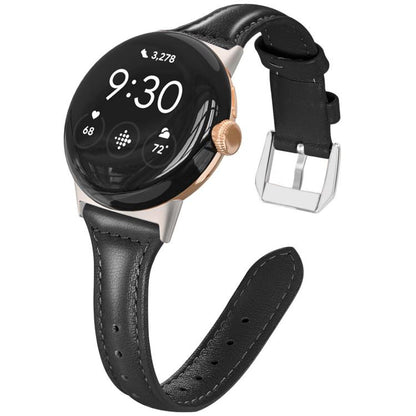 Bracelet de montre fin en cuir véritable xDfind, For Google Pixel Watch 4 / 3 45mm, For Google Pixel Watch 4 / 3 / 2 / 1 41mm
