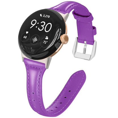 Bracelet de montre fin en cuir véritable xDfind, For Google Pixel Watch 4 / 3 45mm, For Google Pixel Watch 4 / 3 / 2 / 1 41mm