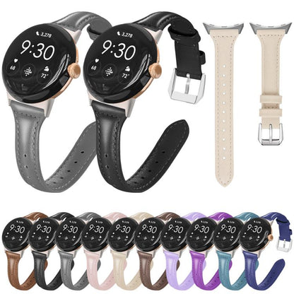 Bracelet de montre fin en cuir véritable xDfind, For Google Pixel Watch 4 / 3 45mm, For Google Pixel Watch 4 / 3 / 2 / 1 41mm