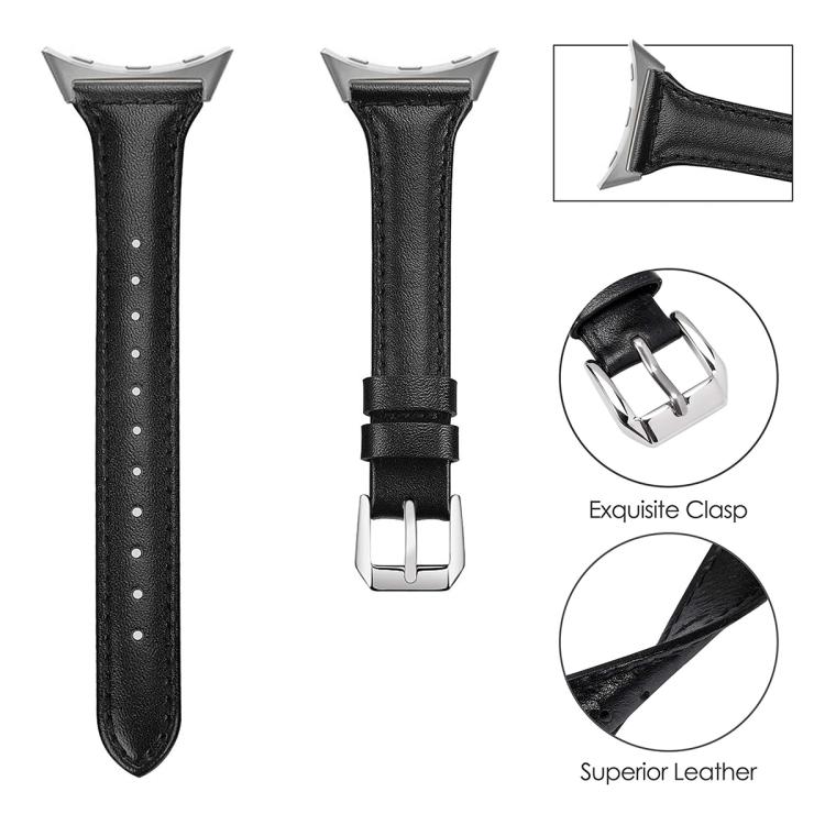 Bracelet de montre fin en cuir véritable xDfind, For Google Pixel Watch 4 / 3 45mm, For Google Pixel Watch 4 / 3 / 2 / 1 41mm
