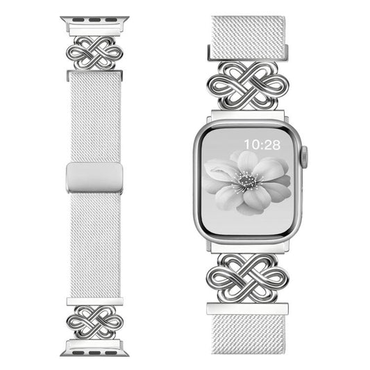 Bracelet de montre xDfind en nylon tressé avec boucle magnétique et nœud chinois, For Apple Watch 42 / 44 / 45 / 46 / 49mm, For Apple Watch 38 / 40 / 41 / S11 42mm