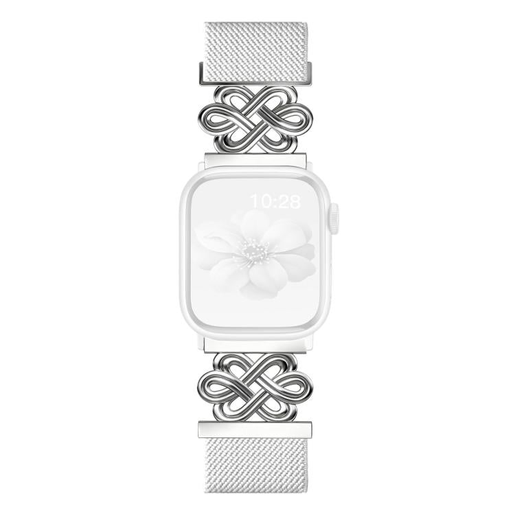 Bracelet de montre xDfind en nylon tressé avec boucle magnétique et nœud chinois, For Apple Watch 42 / 44 / 45 / 46 / 49mm, For Apple Watch 38 / 40 / 41 / S11 42mm