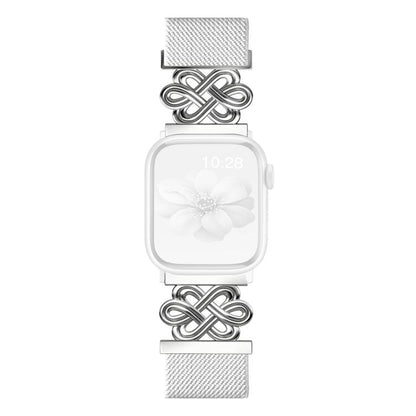 Bracelet de montre xDfind en nylon tressé avec boucle magnétique et nœud chinois, For Apple Watch 42 / 44 / 45 / 46 / 49mm, For Apple Watch 38 / 40 / 41 / S11 42mm