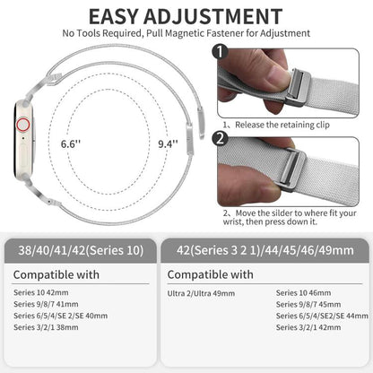Bracelet de montre xDfind en nylon tressé avec boucle magnétique et nœud chinois, For Apple Watch 42 / 44 / 45 / 46 / 49mm, For Apple Watch 38 / 40 / 41 / S11 42mm
