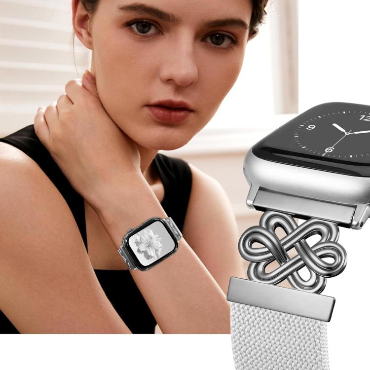 Bracelet de montre xDfind en nylon tressé avec boucle magnétique et nœud chinois, For Apple Watch 42 / 44 / 45 / 46 / 49mm, For Apple Watch 38 / 40 / 41 / S11 42mm