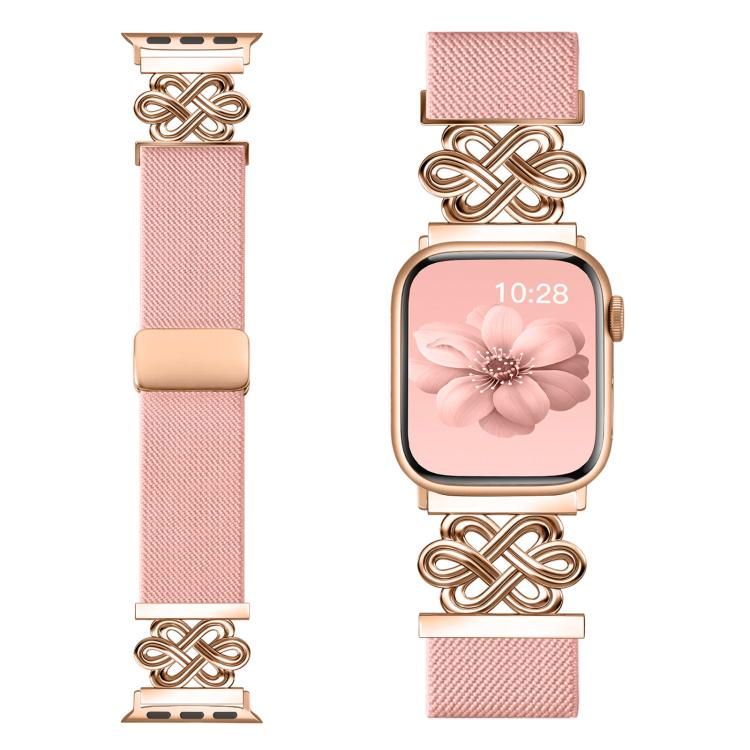 Bracelet de montre xDfind en nylon tressé avec boucle magnétique et nœud chinois, For Apple Watch 42 / 44 / 45 / 46 / 49mm, For Apple Watch 38 / 40 / 41 / S11 42mm