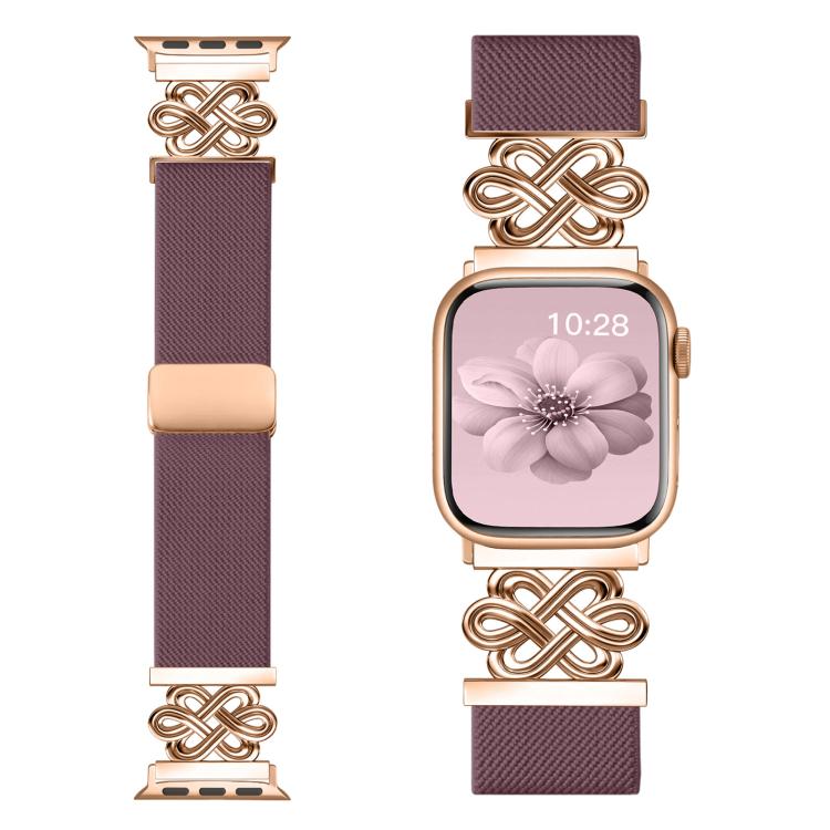 Bracelet de montre xDfind en nylon tressé avec boucle magnétique et nœud chinois, For Apple Watch 42 / 44 / 45 / 46 / 49mm, For Apple Watch 38 / 40 / 41 / S11 42mm