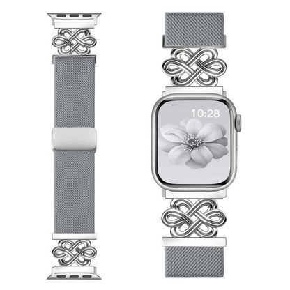 Bracelet de montre xDfind en nylon tressé avec boucle magnétique et nœud chinois, For Apple Watch 42 / 44 / 45 / 46 / 49mm, For Apple Watch 38 / 40 / 41 / S11 42mm