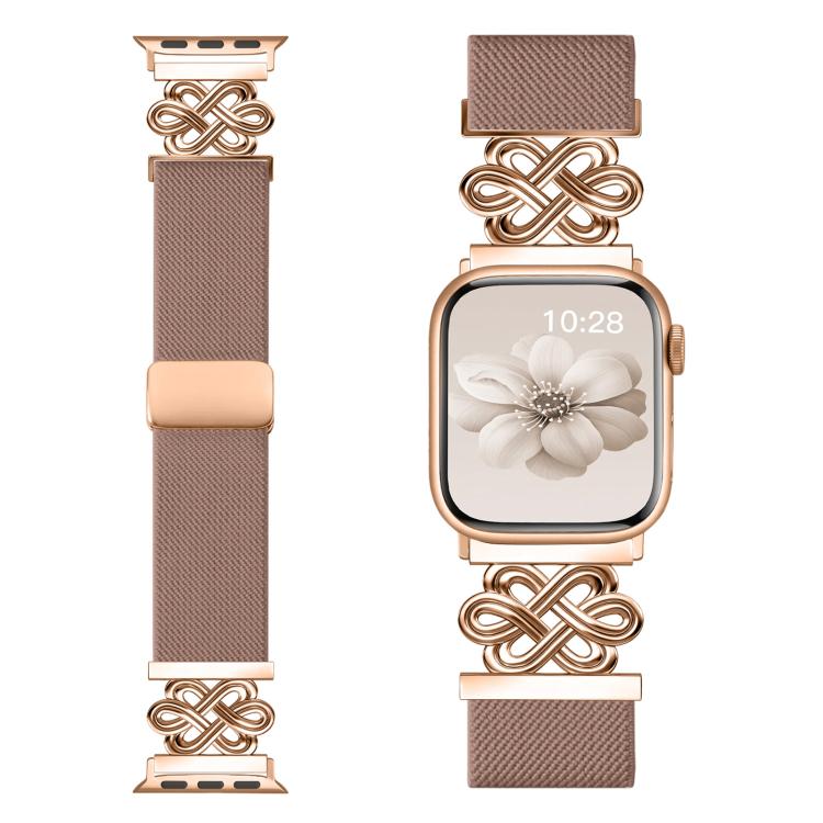 Bracelet de montre xDfind en nylon tressé avec boucle magnétique et nœud chinois, For Apple Watch 42 / 44 / 45 / 46 / 49mm, For Apple Watch 38 / 40 / 41 / S11 42mm