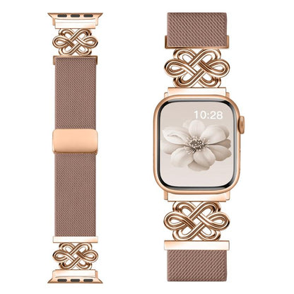 Bracelet de montre xDfind en nylon tressé avec boucle magnétique et nœud chinois, For Apple Watch 42 / 44 / 45 / 46 / 49mm, For Apple Watch 38 / 40 / 41 / S11 42mm