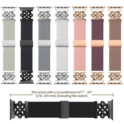 Bracelet de montre xDfind en nylon tressé avec boucle magnétique et nœud chinois, For Apple Watch 42 / 44 / 45 / 46 / 49mm, For Apple Watch 38 / 40 / 41 / S11 42mm