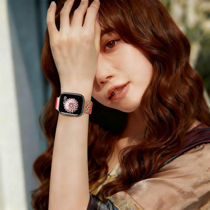Bracelet de montre xDfind en nylon tressé arc-en-ciel avec nœud chinois et boucle magnétique, For Apple Watch 42 / 44 / 45 / 46 / 49mm, For Apple Watch 38 / 40 / 41 / S11 42mm