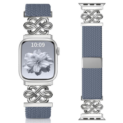Bracelet de montre xDfind en nylon tressé arc-en-ciel avec nœud chinois et boucle magnétique, For Apple Watch 42 / 44 / 45 / 46 / 49mm, For Apple Watch 38 / 40 / 41 / S11 42mm