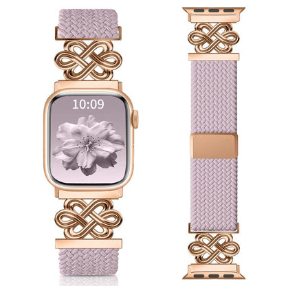 Bracelet de montre xDfind en nylon tressé arc-en-ciel avec nœud chinois et boucle magnétique, For Apple Watch 42 / 44 / 45 / 46 / 49mm, For Apple Watch 38 / 40 / 41 / S11 42mm