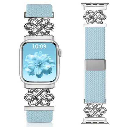 Bracelet de montre xDfind en nylon tressé arc-en-ciel avec nœud chinois et boucle magnétique, For Apple Watch 42 / 44 / 45 / 46 / 49mm, For Apple Watch 38 / 40 / 41 / S11 42mm