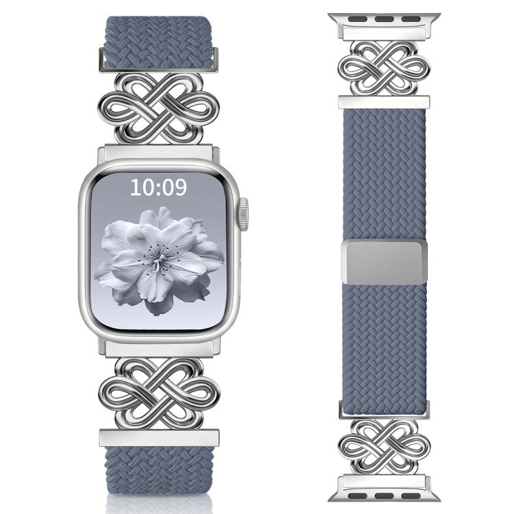 Bracelet de montre xDfind en nylon tressé arc-en-ciel avec nœud chinois et boucle magnétique, For Apple Watch 42 / 44 / 45 / 46 / 49mm, For Apple Watch 38 / 40 / 41 / S11 42mm