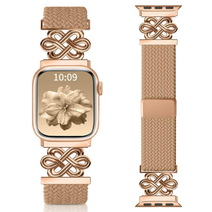 Bracelet de montre xDfind en nylon tressé arc-en-ciel avec nœud chinois et boucle magnétique, For Apple Watch 42 / 44 / 45 / 46 / 49mm, For Apple Watch 38 / 40 / 41 / S11 42mm