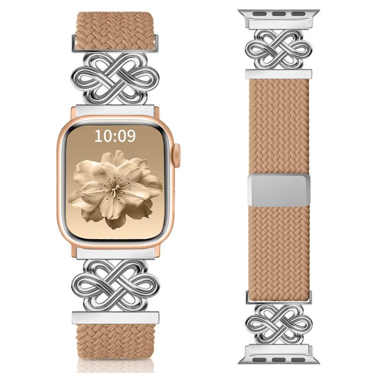 Bracelet de montre xDfind en nylon tressé arc-en-ciel avec nœud chinois et boucle magnétique, For Apple Watch 42 / 44 / 45 / 46 / 49mm, For Apple Watch 38 / 40 / 41 / S11 42mm