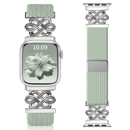 Bracelet de montre xDfind en nylon tressé arc-en-ciel avec nœud chinois et boucle magnétique, For Apple Watch 42 / 44 / 45 / 46 / 49mm, For Apple Watch 38 / 40 / 41 / S11 42mm
