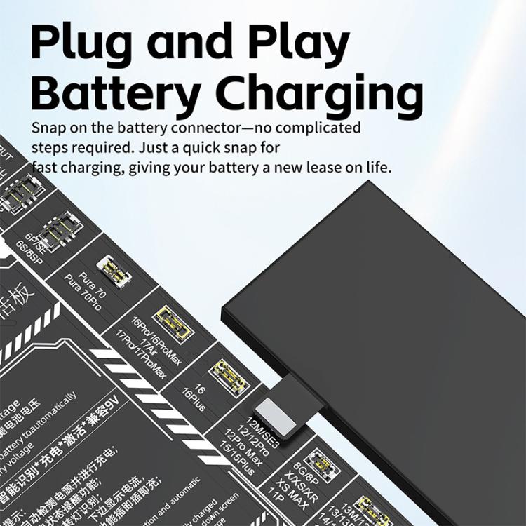 Carte d'activation de charge de batterie JTX B9 5-9V pour iPhone 6S-17 Pro Max (sauf 16e) et Android, JTX B9