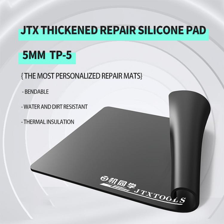 JTX TP-5 Coussinet de réparation en silicone noir antistatique, antidérapant et extra épais de 5 mm, JTX TP-5