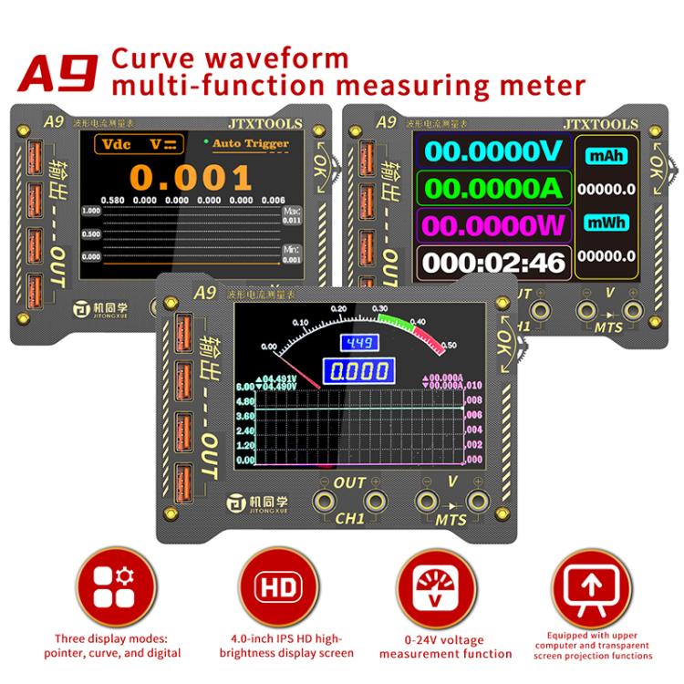 JTX A9 Appareil de mesure multifonction à affichage numérique haute précision pour courbes et formes d'onde, JTX A9