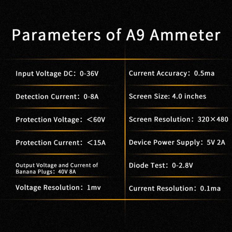 JTX A9 Appareil de mesure multifonction à affichage numérique haute précision pour courbes et formes d'onde, JTX A9