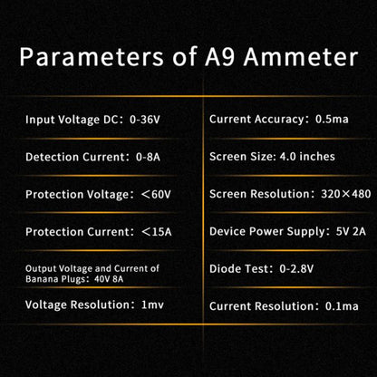 JTX A9 Appareil de mesure multifonction à affichage numérique haute précision pour courbes et formes d'onde, JTX A9