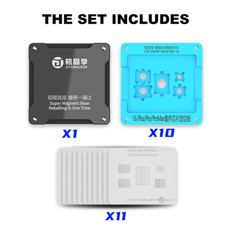 Kit de pochoirs pour le reballage des puces BGA de la série JTX SM pour iPhone 8-16 Pro Max, JTX SM Series