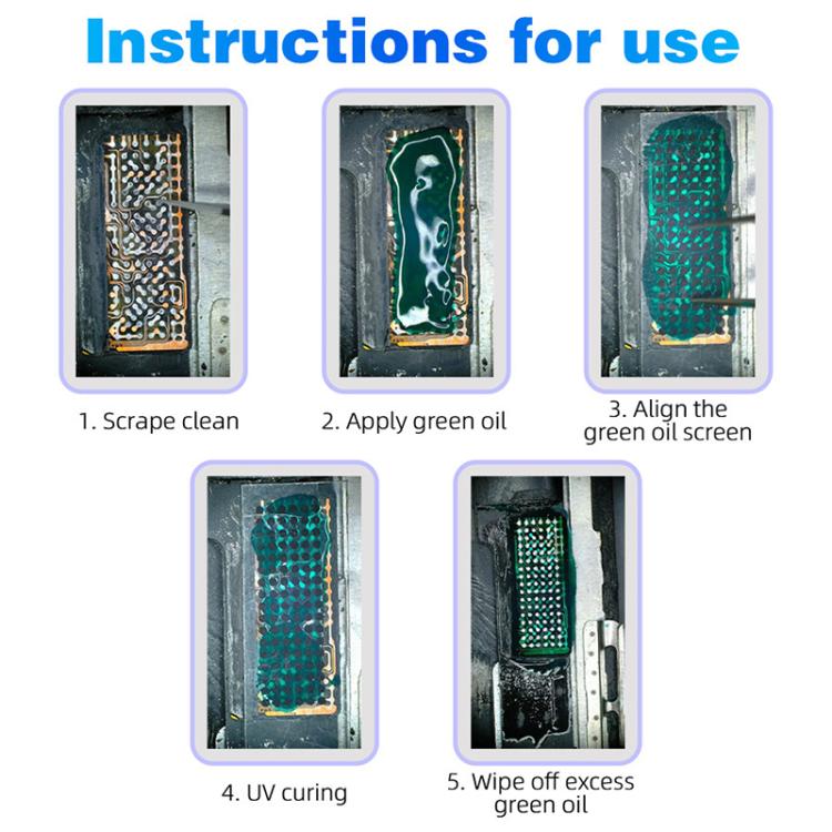 Grille d'huile verte JTX Screen IC pour iPhone 11-16 Pro Max, JTX Screen IC Green Oil Mesh