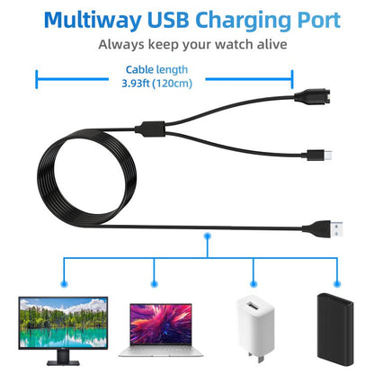 Câble de charge USB vers Type-C 2 en 1 xDfind, longueur : 1,2 m, Charger Cable