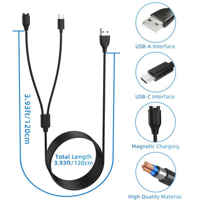 Câble de charge USB vers Type-C 2 en 1 xDfind, longueur : 1,2 m, Charger Cable