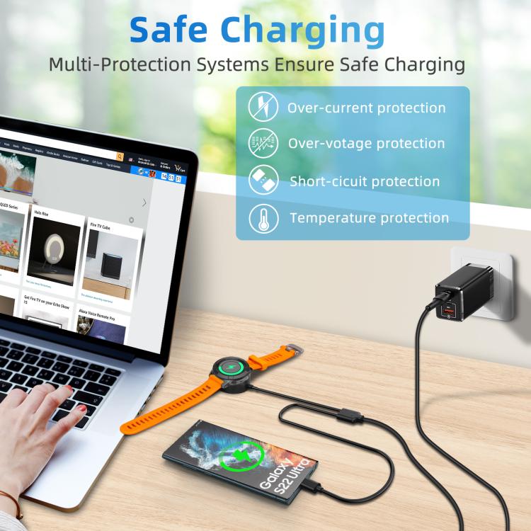 Base de chargement intégrée pour montre xDfind 2 en 1 USB vers Type-C, longueur : 1,2 m, Charging Base