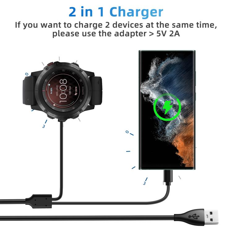 Base de chargement intégrée pour montre xDfind 2 en 1 USB vers Type-C, longueur : 1,2 m, Charging Base