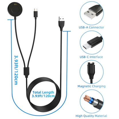 Base de chargement intégrée pour montre xDfind 2 en 1 USB vers Type-C, longueur : 1,2 m, Charging Base