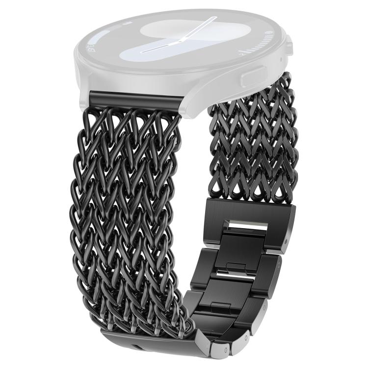 Bracelet de montre xDfind en acier inoxydable tressé à chevrons et tête plate, 22mm
